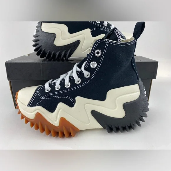 Converse Run Star Motion HI Black White Women's Sneakers Shoes 171545C - Picture 4 of 12